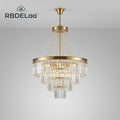 Rbdelaa™ Tiered Crystal Living Room Chandelier — Decorative Centerpiece Light for Foyer, Dining Room & Living Space