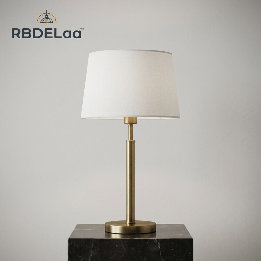 Rbdelaa™ Fabric Shade Bedroom Table Lamp — Soft Bedside Lighting for Everyday Comfort