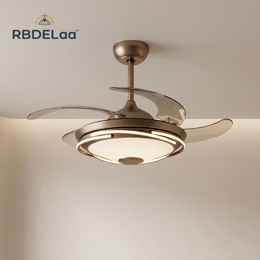 Rbdelaa™ Modern Ceiling Fan Light with Curved Blades — Lighting & Airflow in One Fixture