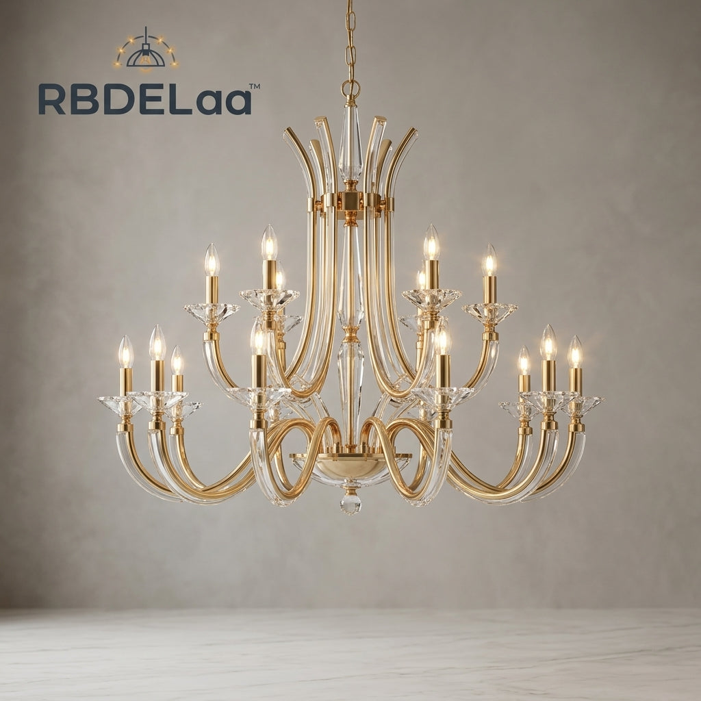 Rbdelaa™ Multi-Arm Crystal Chandelier — Decorative Lighting for Dining Rooms & Entryways