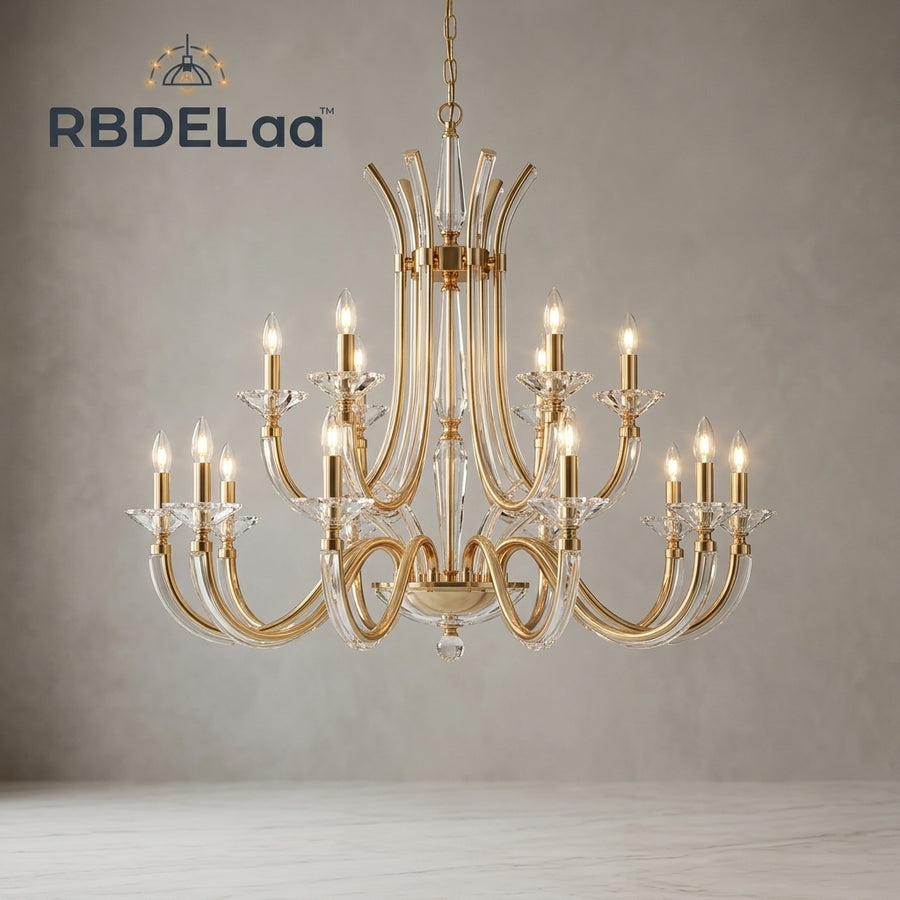 Rbdelaa™ Multi-Arm Crystal Chandelier — Decorative Lighting for Dining Rooms & Entryways